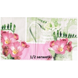 Serwetka -1601- frezja, konewka / wzór 2-krotny